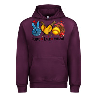 Mauve Wine peace love  softball Urban Hoodie - AdoDesignShop