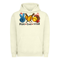 Pigment Pistachio peace love  softball Urban Hoodie - AdoDesignShop