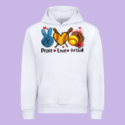 Peace Love  Softball Urban Hoodie Designed By Adodesignshop