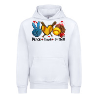 White peace love  softball Urban Hoodie - AdoDesignShop