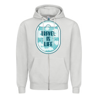 Dove Grey Travel Is Life Funny Traveling Gift Zipper Hoodie - minhPixels