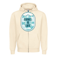 Sandshell Travel Is Life Funny Traveling Gift Zipper Hoodie - minhPixels