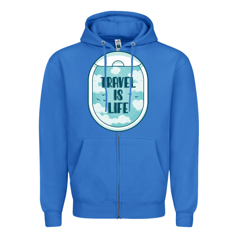 Travel Is Life Funny Traveling Gift Zipper Hoodie by minhPixels | Teevron