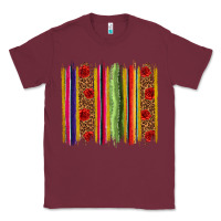 Burgundy Mexico Serape Brushstroke Classic Tee - texasbilliewilder