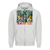 Dove Grey easter Zipper Hoodie - CowhideDigitalArt