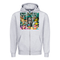 Heather Grey easter Zipper Hoodie - CowhideDigitalArt
