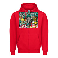 Red easter Zipper Hoodie - CowhideDigitalArt