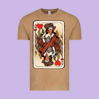 Queen Of Hearts Cowgirl Vintage Tee Designed By Howdyjamesfarm