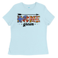Baby Blue home grown american flag windmill Ladies Tee - Jasminsmagicworld