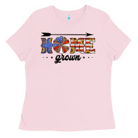 Bubblegum Pink home grown american flag windmill Ladies Tee - Jasminsmagicworld