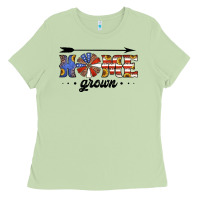 Matcha home grown american flag windmill Ladies Tee - Jasminsmagicworld