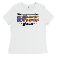 White home grown american flag windmill Ladies Tee - Jasminsmagicworld