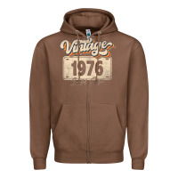 Chestnut 46 Year Old Vintage 1976 Men Women 46th Birthday Decor Zipper Hoodie - minhPixels