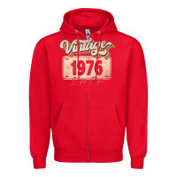 Red 46 Year Old Vintage 1976 Men Women 46th Birthday Decor Zipper Hoodie - minhPixels
