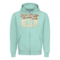 Seafoam 46 Year Old Vintage 1976 Men Women 46th Birthday Decor Zipper Hoodie - minhPixels
