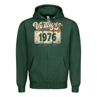 Sports Green 46 Year Old Vintage 1976 Men Women 46th Birthday Decor Zipper Hoodie - minhPixels