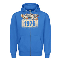 True Royal 46 Year Old Vintage 1976 Men Women 46th Birthday Decor Zipper Hoodie - minhPixels