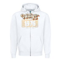 White 46 Year Old Vintage 1976 Men Women 46th Birthday Decor Zipper Hoodie - minhPixels