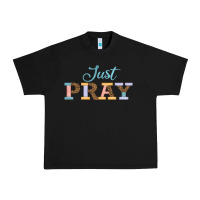 Black Just Pray Urban Heavy Tee - JahusDesignShop