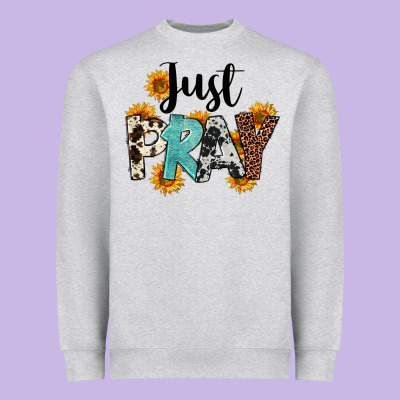 Just Pray Heavyweight Sweatshirt Designed By Fadigitalartstudio