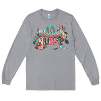 Heather Grey Blessed Nurse Long Sleeve Tee - CowGirlArtShop
