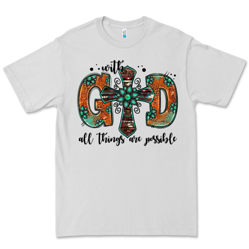 With God All Things Are Possible Gemstone Cross Premium Tee by Jasminsmagicworld | Teevron