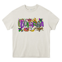 Cream louisiana mardi gras Heavy Core Tee - LillyAllenDesigns