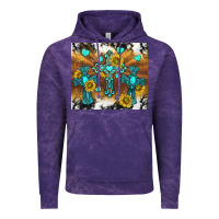 Cloud Purple western crosses and sunflowers Vintage Hoodie - TumblerDesignByShophia