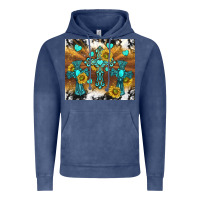 Vintage Denim western crosses and sunflowers Vintage Hoodie - TumblerDesignByShophia