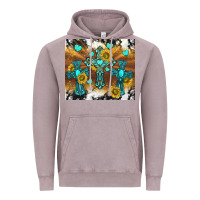 Vintage Zinc western crosses and sunflowers Vintage Hoodie - TumblerDesignByShophia
