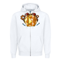 White Dnd Artificer Zipper Hoodie - minhPixels