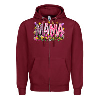 Burgundy mama all day everyday Zipper Hoodie - CowhideDigitalArt