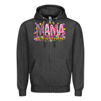 Charcoal Heather mama all day everyday Zipper Hoodie - CowhideDigitalArt