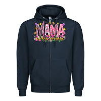 Navy mama all day everyday Zipper Hoodie - CowhideDigitalArt
