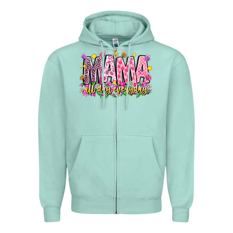 Mama All Day Everyday Zipper Hoodie by CowhideDigitalArt | Teevron