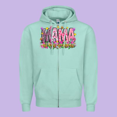 Mama All Day Everyday Zipper Hoodie Designed By Cowhidedigitalart