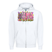 White mama all day everyday Zipper Hoodie - CowhideDigitalArt