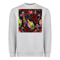 Heather Grey halloween bad witch seamless pattern Heavyweight Sweatshirt - BundleAndBundleShop