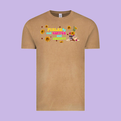 Fueled By ıced Coffee And Anxiety Vintage Tee Designed By Tumblerdesignbyshophia