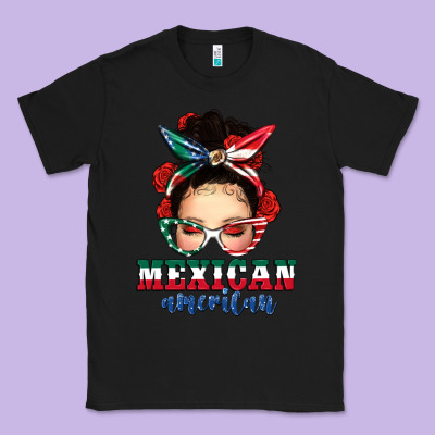 Mexican American Messy Bun Classic Tee Designed By Texasbilliewilder