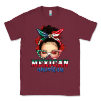 Burgundy Mexican American Messy Bun Classic Tee - texasbilliewilder