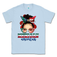 Dusty Blue Mexican American Messy Bun Classic Tee - texasbilliewilder