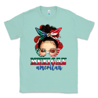 Seafoam Mexican American Messy Bun Classic Tee - texasbilliewilder