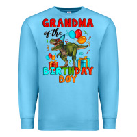 Ocean Blue grandma of the birthday boy t rex Premium Sweatshirt - Artiststas