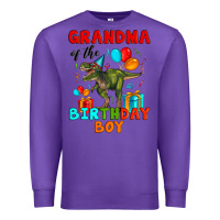 Purple grandma of the birthday boy t rex Premium Sweatshirt - Artiststas