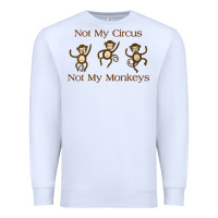 White Womens Not My Circus Not My Monkeys Gifts - Funny Political Novelty V- Premium Sweatshirt - minhPixels