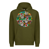 Army Green hispanic heritage month round earrings 4 Premium Hoodie - BundleAndBundleShop