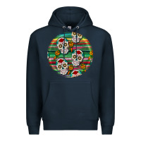 Navy hispanic heritage month round earrings 4 Premium Hoodie - BundleAndBundleShop