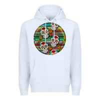 White hispanic heritage month round earrings 4 Premium Hoodie - BundleAndBundleShop