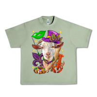 Oil Green Mardi Gras Goat Urban Heavy Tee - HowdyJamesFarm